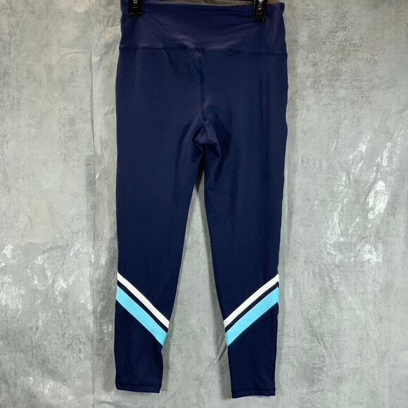 ID IDEOLOGY Women's Indigo Sea Color-Block Stripe Pull-On 7/8 Leggings SZ M - Picture 2 of 8